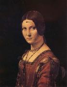 LEONARDO da Vinci Portrait de femme,dit a tort La belle ferronniere Sweden oil painting artist